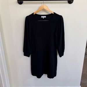 Michael Stars Sinclair Puff Shoulder Black Cotton Minidress Size Medium